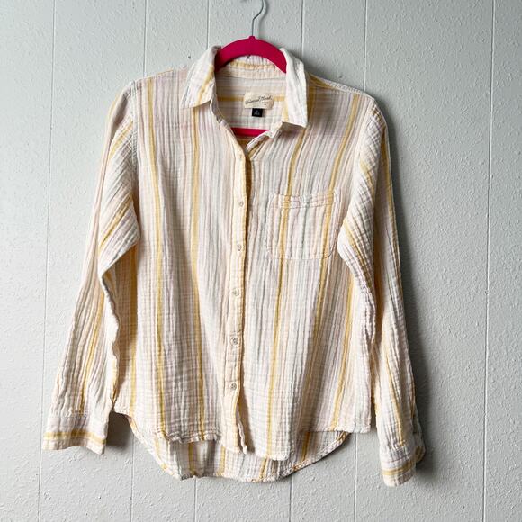Universal Thread Womens Shirt Small Cotton Gauzy Beachy Coastal Minimalist Flaw - Picture 1 of 13